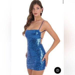 Lucy in the Sky royal blue sequin mini dress